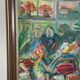 Huile sur toile suédoise – « Intérieur avec figures » par Erik Lo (1914–2004)