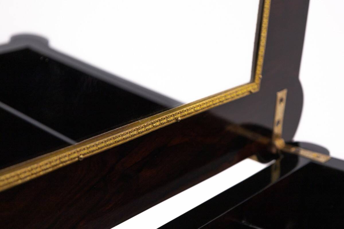 Stylish opening table, Napoleon style console, France.