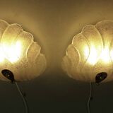 Set of 2 Murano glass wall lamps by Hillebrand 1960’s
