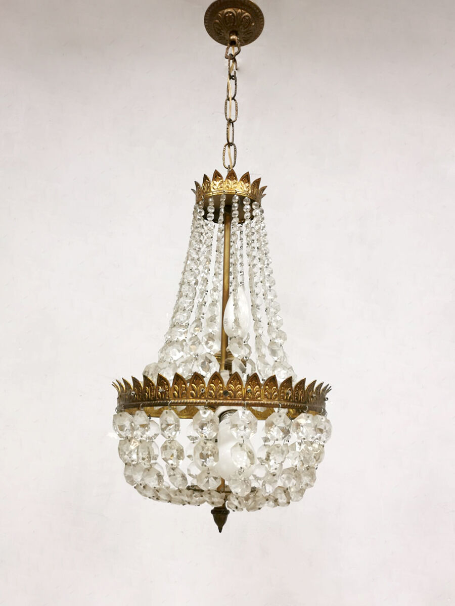 Vintage Belgian gold gilded chandelier ‘petit luxury’