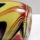 Black, Red and Yellow Encased Hand-Blown Murano Glass Flower Vase, Italy