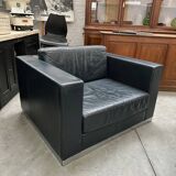 Fauteuil en cuir annees 80