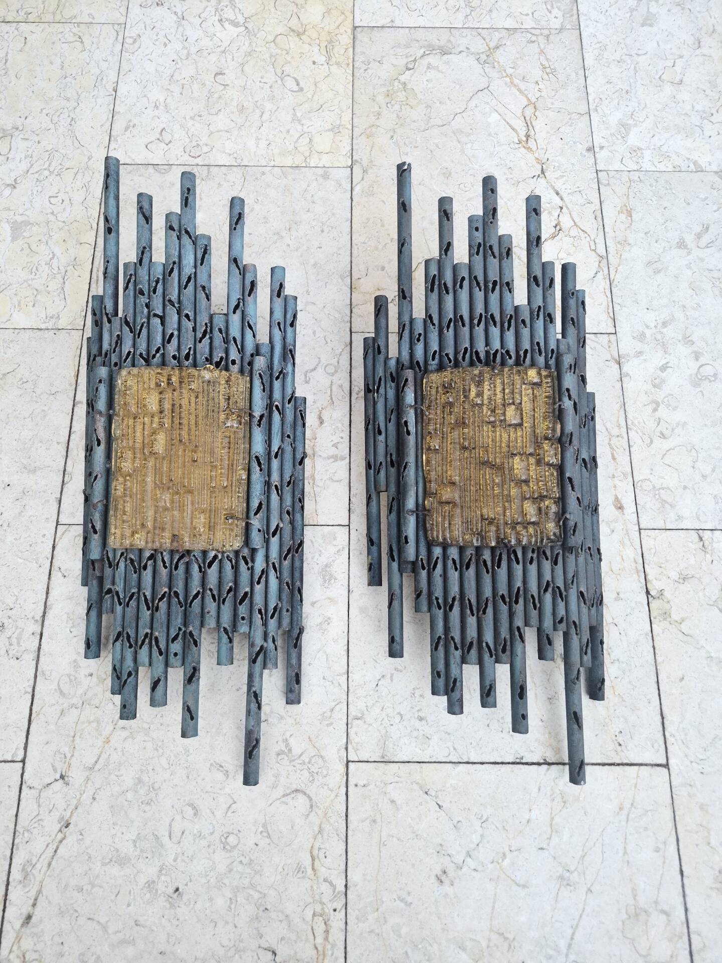 Vintage pair of wall sconces Marcello Fantoni