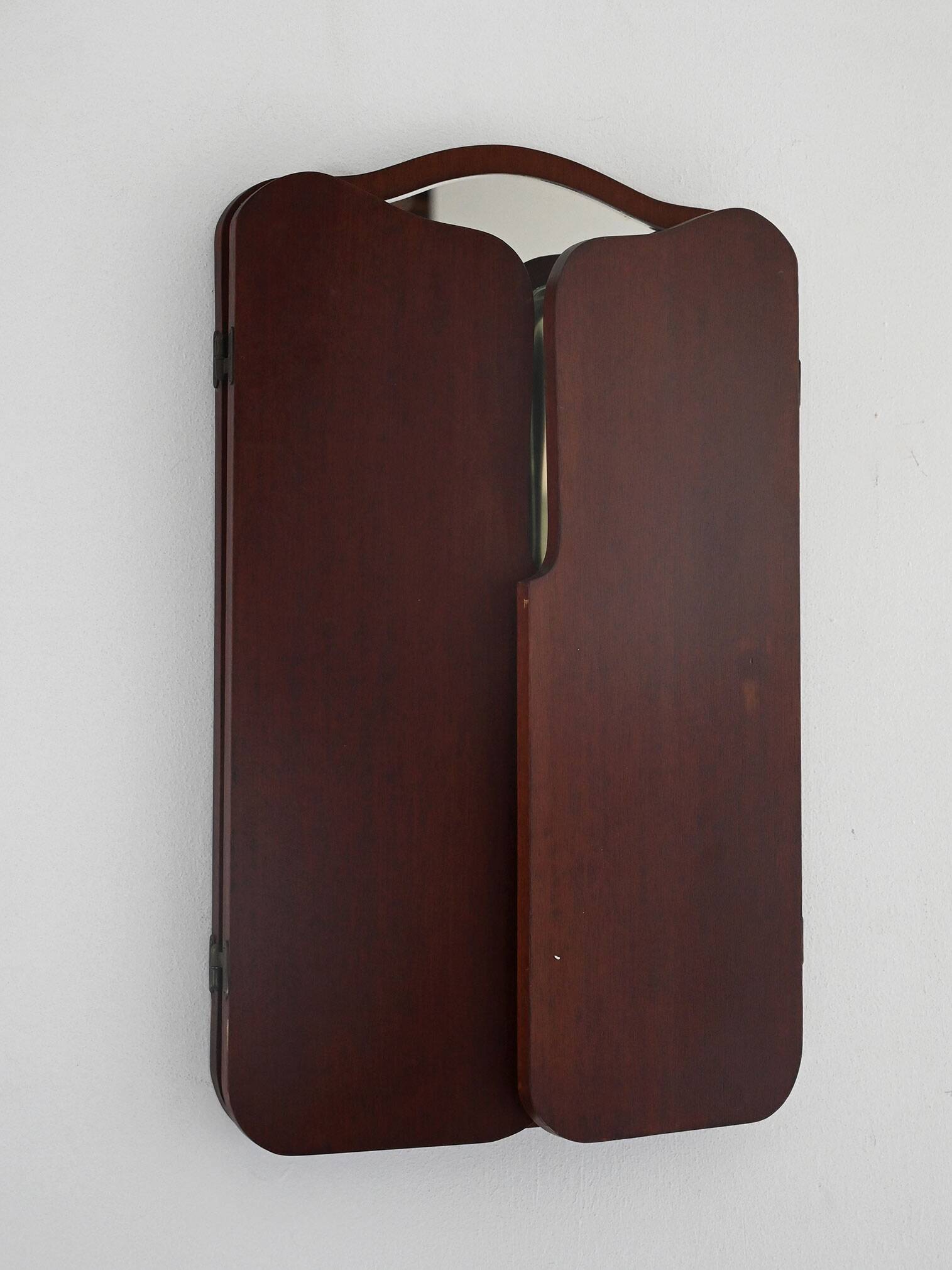 Vintage Scandinavian Mirror with Folding Side Panels