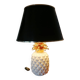 Vintage white and gold ceramic pineapple lamp
