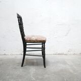 Antique Napoleon III chair in wood and fabric