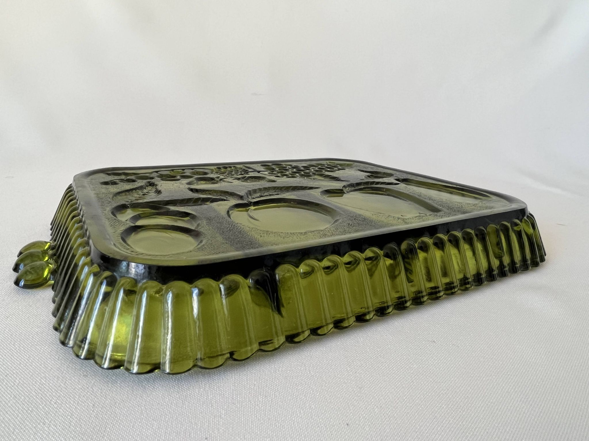 Vintage 1960s American Appetizer Tray Indiana Glass Compartmented Glass