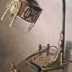 1900 bronze and brass art nouveau lamp, inspired by Napoleon 3, 35x18