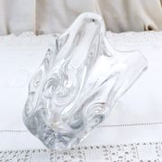 French vase, clear crystal glass, fluid organic shapes