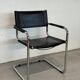Bauhaus cantilever chair – black leather & chrome (unsigned)