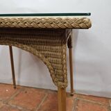 Vintage rattan table
