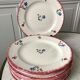 Set of 10 dessert plates badonviller model "dany" years 30-40