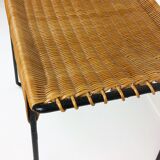Vintage rattan and metal 1950