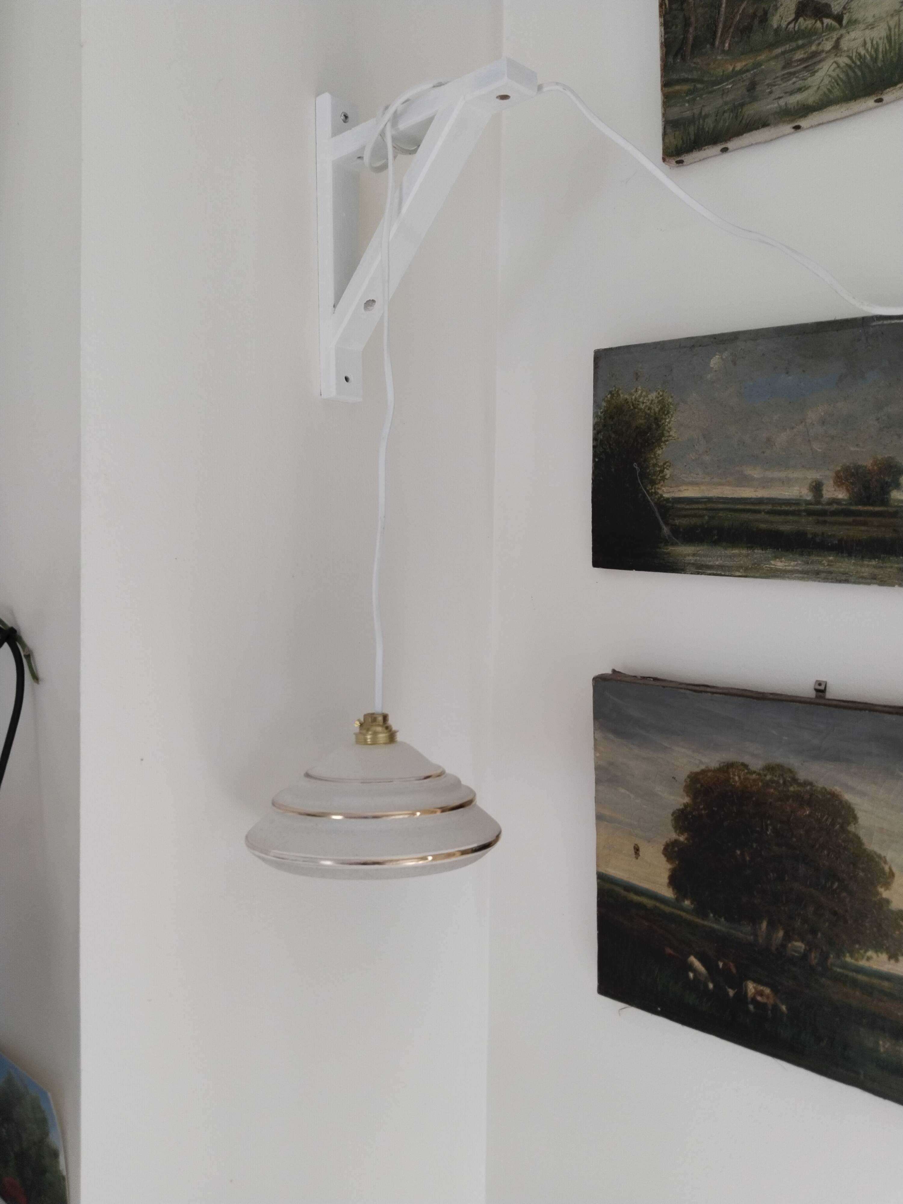 White and gold granite glass pendant light, portable lamp