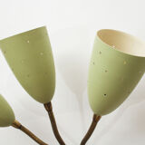 Italian wall lamp in green, for 3 bulbs 1950
