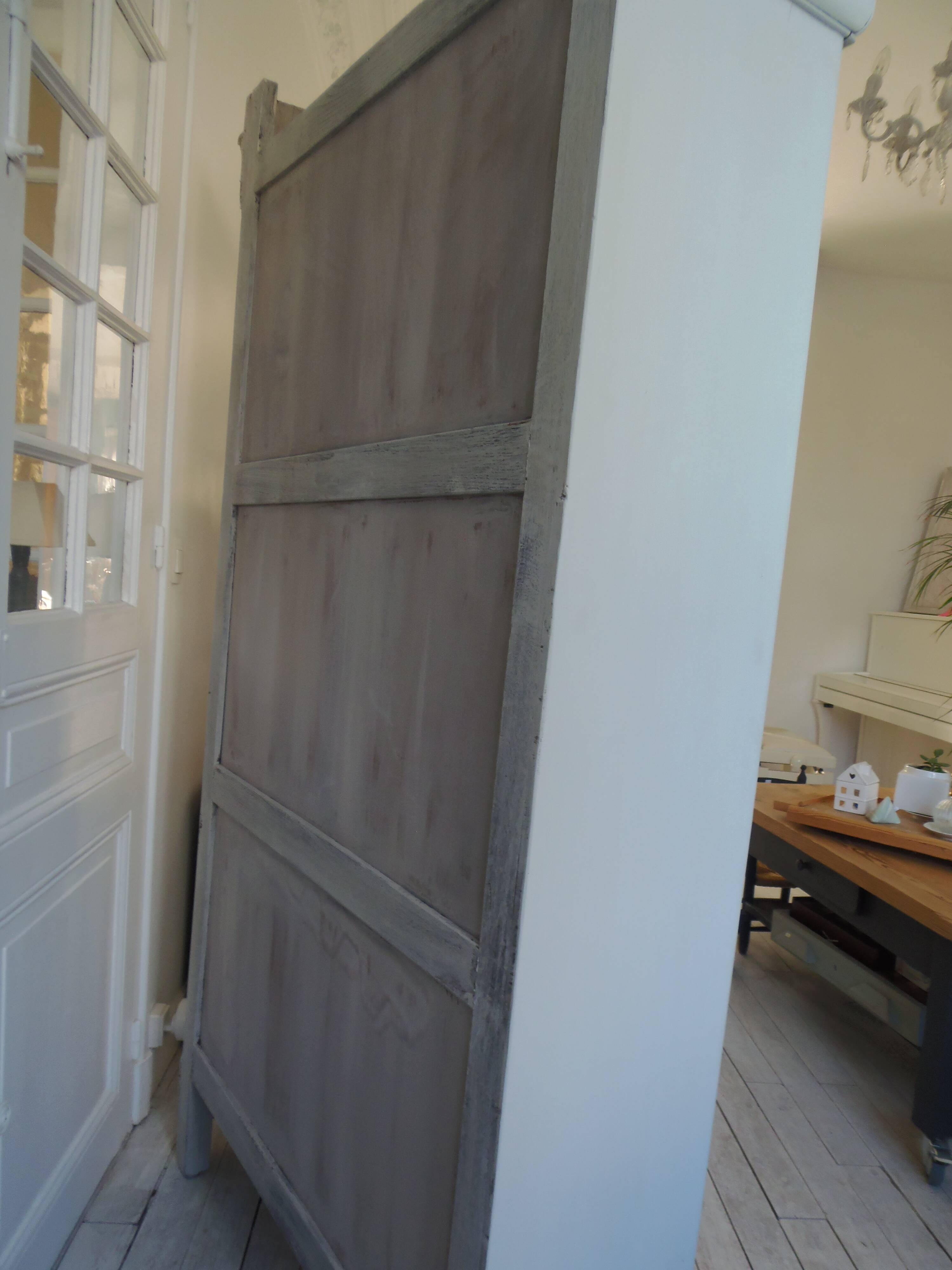 Library, vintage dresser re-enchanted in cloud gray.