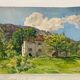 Watercolor vintage landscape