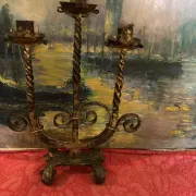 Golden wrought iron chandelier