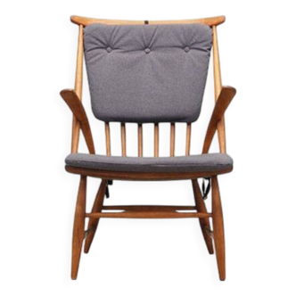 Chaise en hêtre, design danois, années 1960, designer : Illum Wikkelsø, manufacture : N