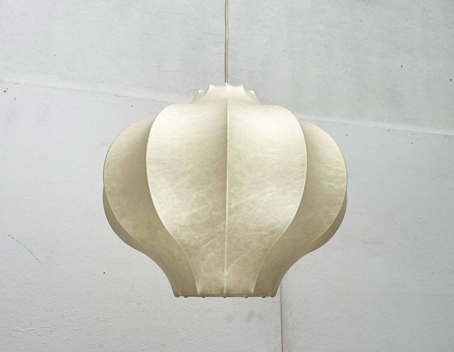 Modern mid-century Cocoon pendant lamp by Friedel Wauer for Goldkant Leuchten, 1960s.