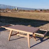 Art Deco table in solid walnut