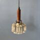 Small Mid-Century crystal glass pendant light