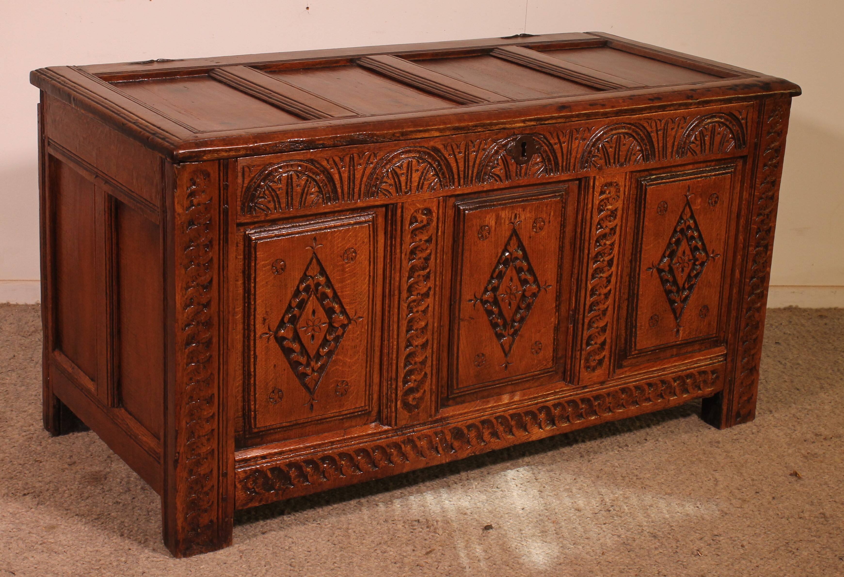 17th century English oak chest