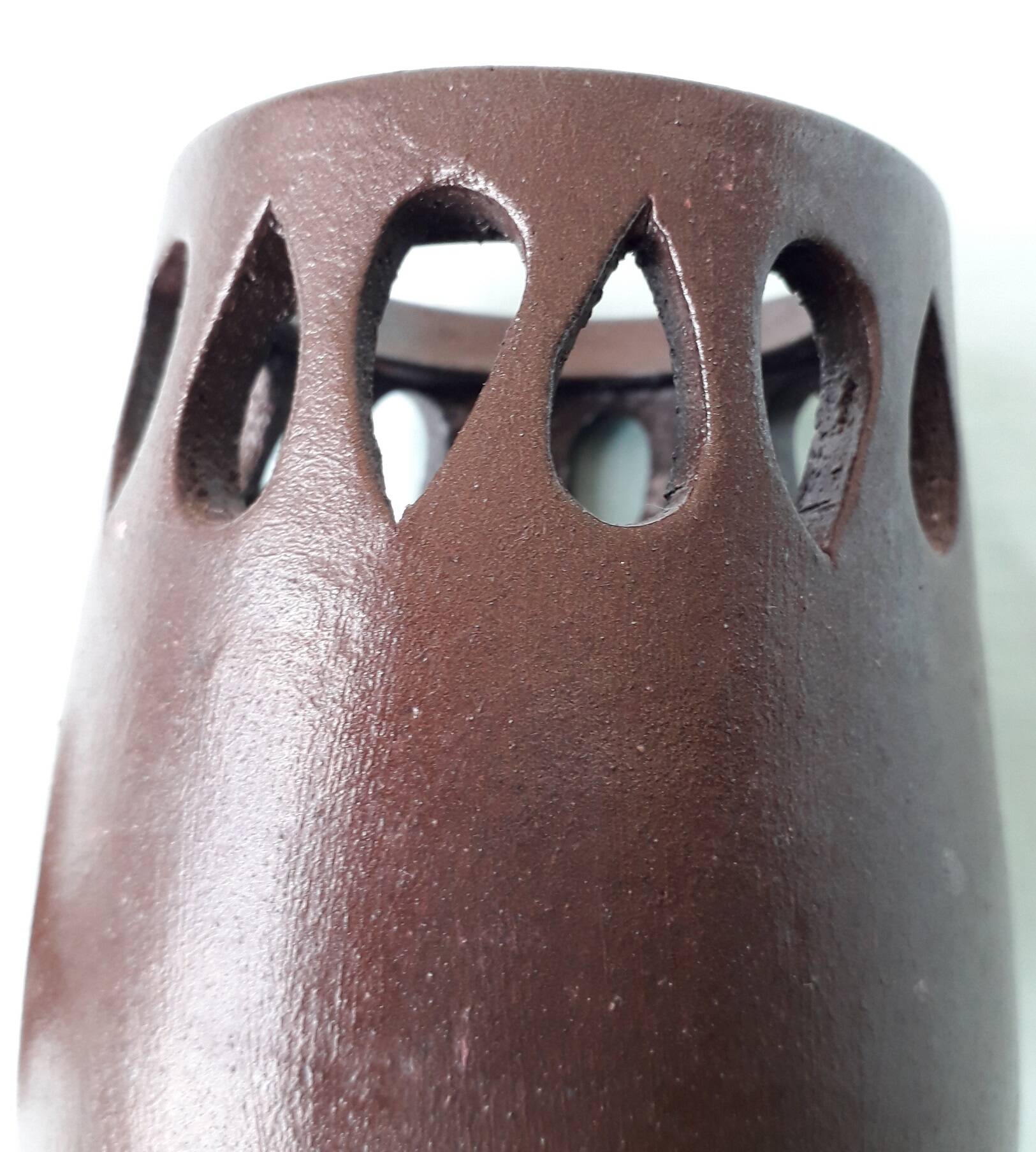 Stoneware candle holder by Dubost