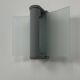 Vintage wall light, grey lacquered metal and frosted curved glass, France, 1980.