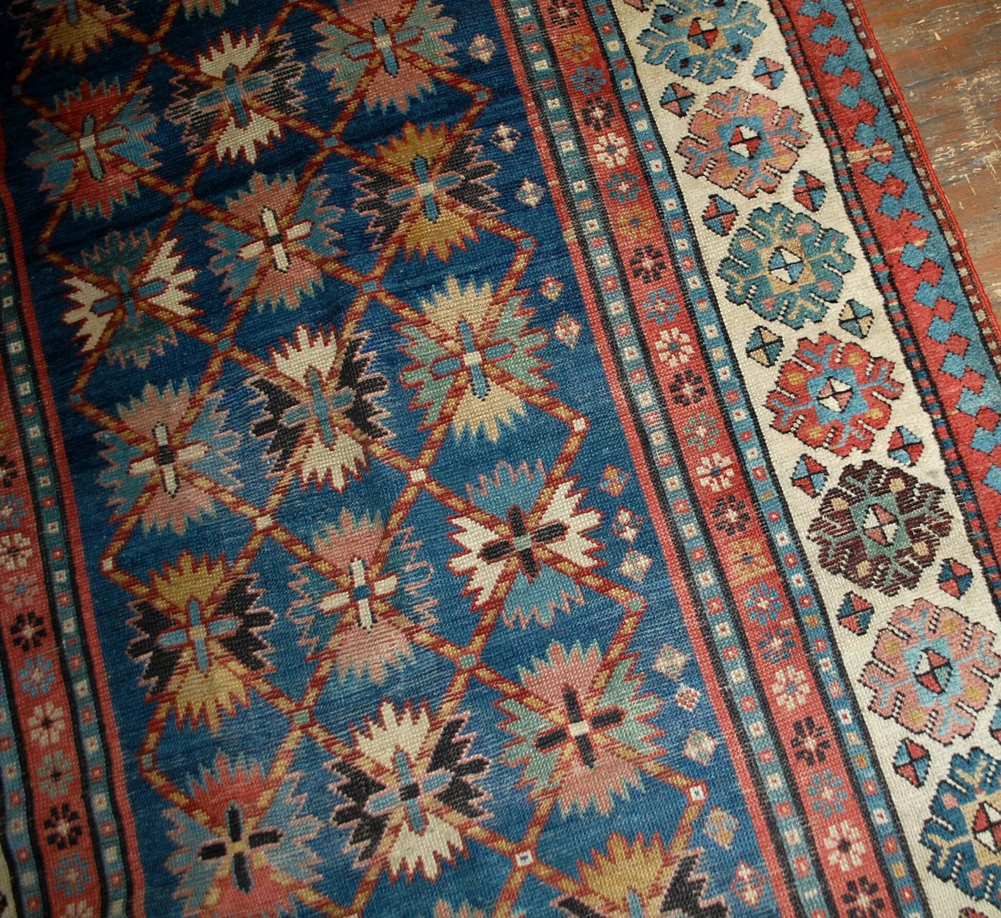 Handmade antique Caucasian Talish rug 131cm x 271cm 1880s - 1B514