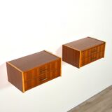 Pair of suspended bedside tables 1950s
