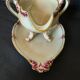 Antique sauce boat in fine earthenware from Sarreguemines, France, neo style.