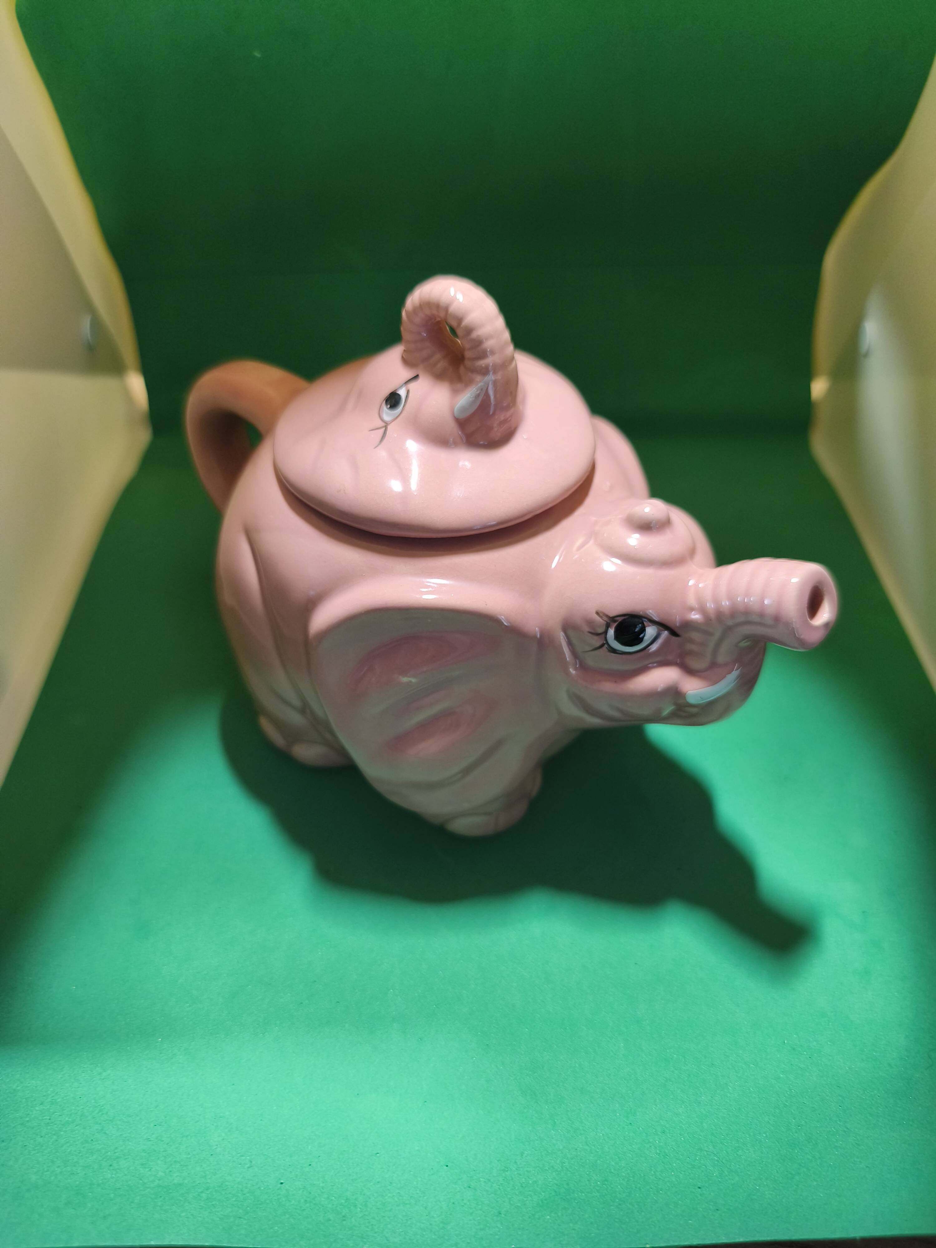 Pink porcelain elephant teapot