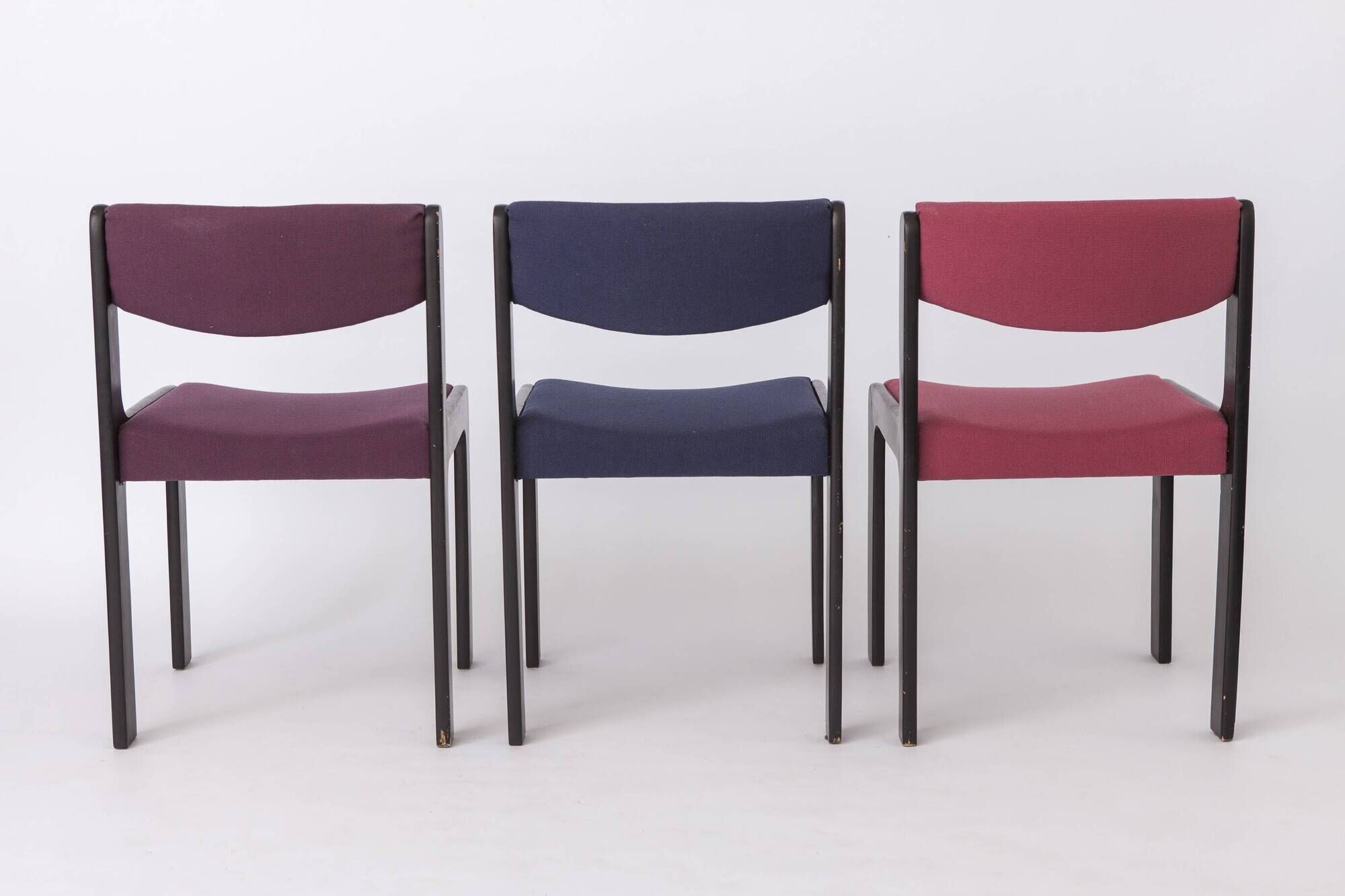 Set of 6 Vintage German Dining Chairs, 1950s–1960s, Black Beechwood