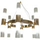 Glass and metal chandelier