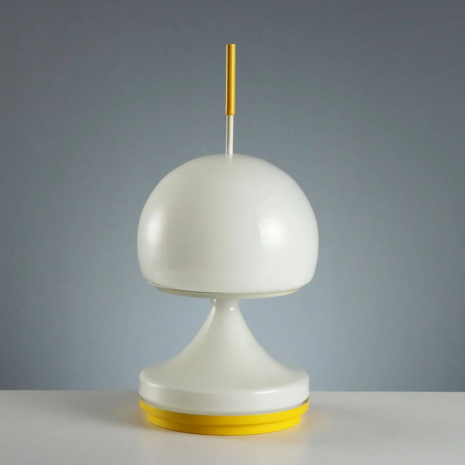 Vintage glass table lamp with double switch, Italy, 1970s