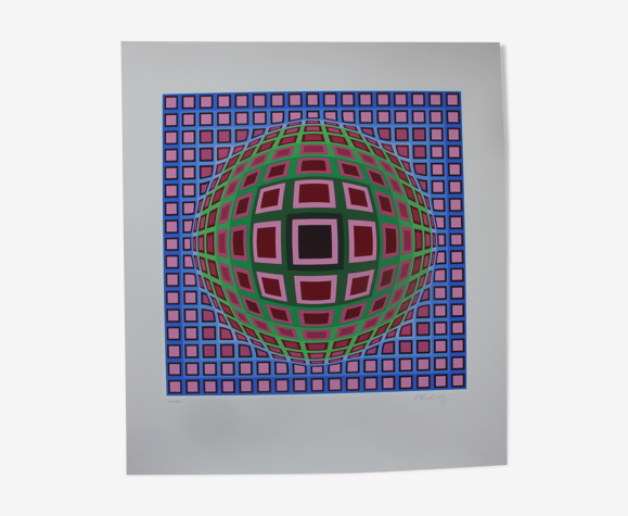 Sérigraphie signée numérotée art cinétique Victor VASARELY Cosca II 1982