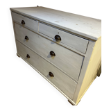 Sturdy antique sideboard with solid wood and drawers.