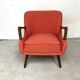 Orange-pink art deco armchair 1930s/40s
