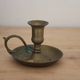 Antique patinated brass hand candlestick – Vintage rat of the cellar
