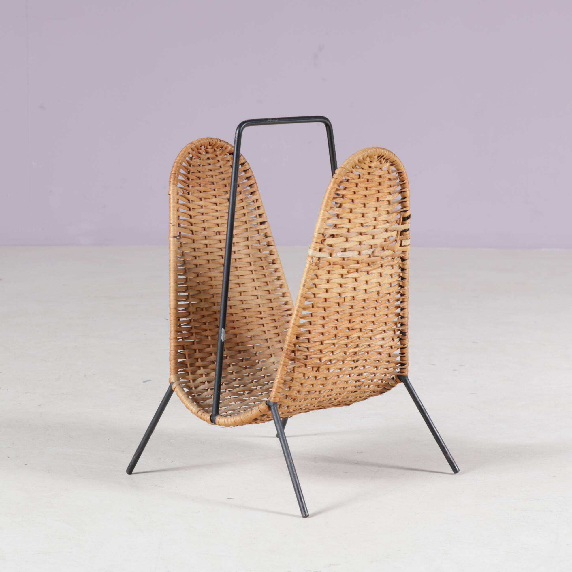 1950s Carl Auböck attributed magazine holder from Denmark