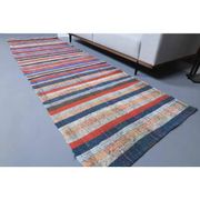 Vintage Turkish Hand-Knotted Wool Cotton Red Kilim Runner Rug 100x335