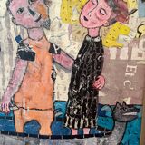 Acrylic on canvas and collage