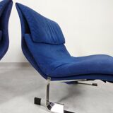 Chaises Saporiti Onda - daim bleu