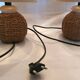 2 Small Vintage Braided Rope Lamps Height 32 cm