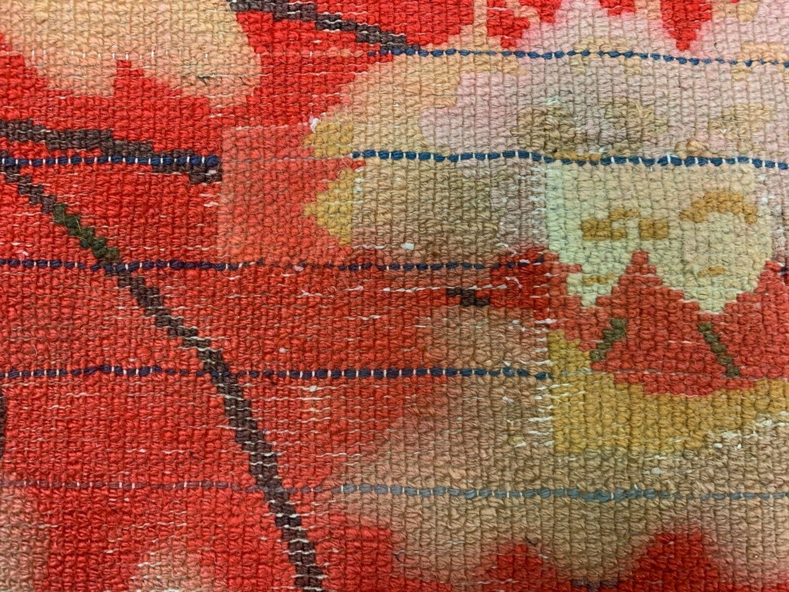 Antique Chinese Pao Tao Rug 125x70 cm, Wool, Red and Orange