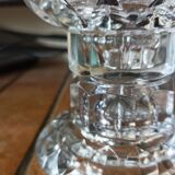 Duo of crystal candle holders - ARC France