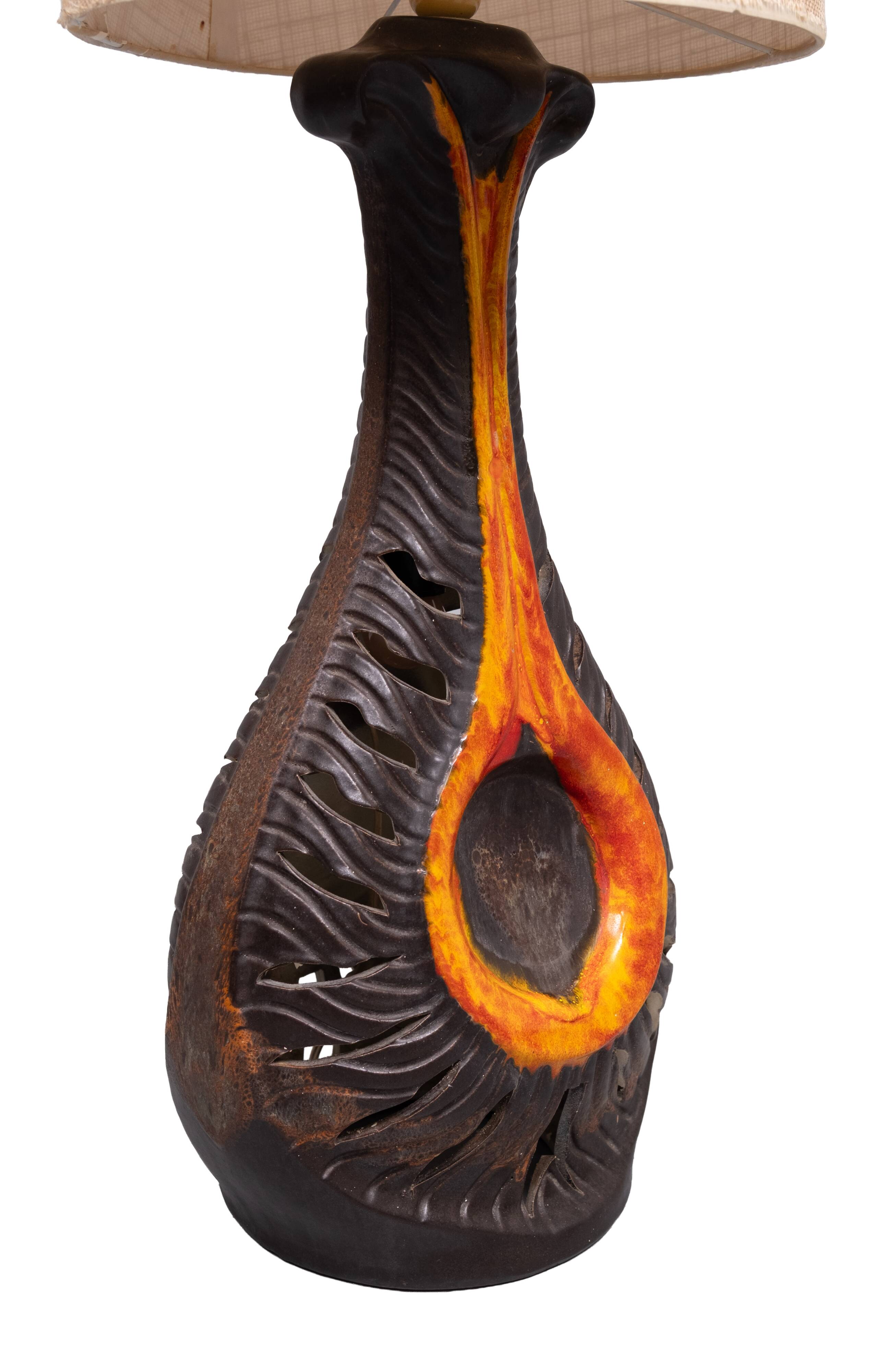 Large Fat Lava Ceramic Floor lamp by Walter Gerhards for West Germany 1970s