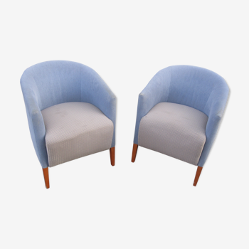 Pair of club style armchairs