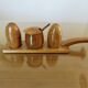 Scandinavian server, salt, pepper, mustard in teak 1960-70